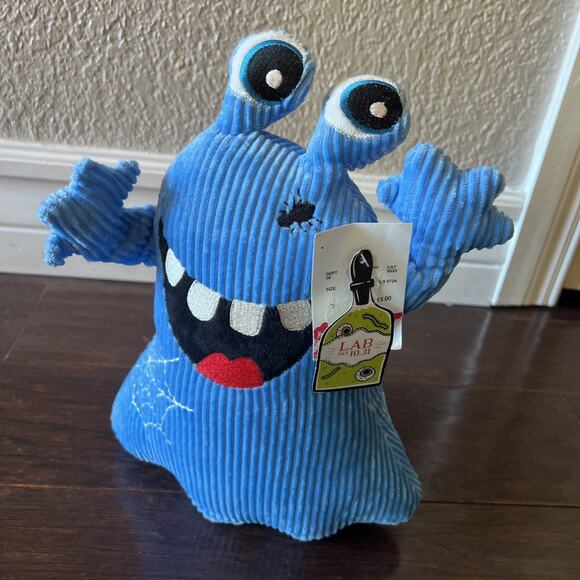 Lab No. 10.31 Blue Halloween Sitting Weighted Monster Plush Decoration NEW! - Picture 1 of 7